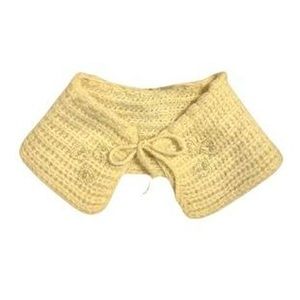 Vintage White Mohair knit Collar with Pearl Detailing